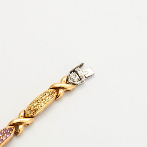 Bracelet Bracelet saphirs de couleurs et diamants or jaune 18k 58 Facettes 1