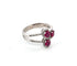 Bague 60 Bague trilogie Daisy en or blanc massif 18 carats avec rubis et diamants 58 Facettes