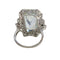 Bague SORTIJA ESTILO ART DECO de PLATINO con AGUAMARINA y DIAMANTES 58 Facettes Q222B