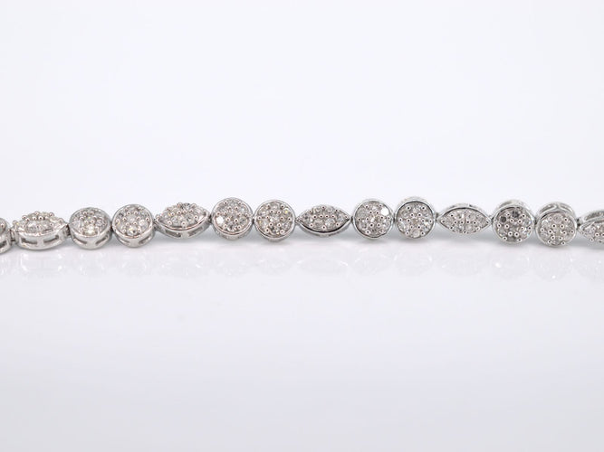 Bracelet Bracelet de tennis en or blanc serti de diamants de 1,10 carat 58 Facettes 2151