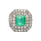 Bague 52 Bague chevalière Art déco avec émeraude 2.00 ct et diamants en or blanc 58 Facettes 11035