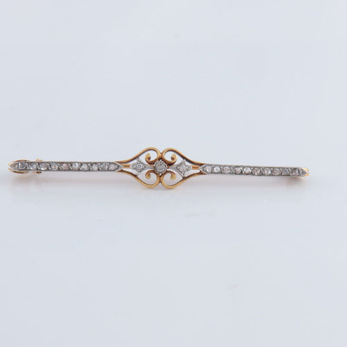 Broche Broche double coeur or jaune et diamants 58 Facettes P3L5