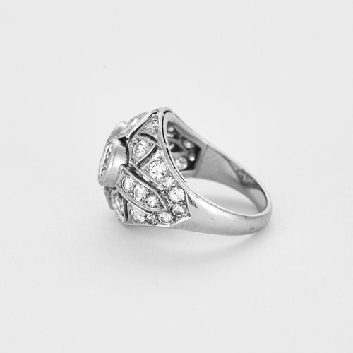 Bague 52.5 Bague dôme platine et diamants 58 Facettes 240367