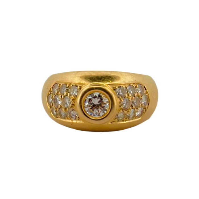 Bague 53 Bague Jonc or jaune et diamants 58 Facettes JONCOV