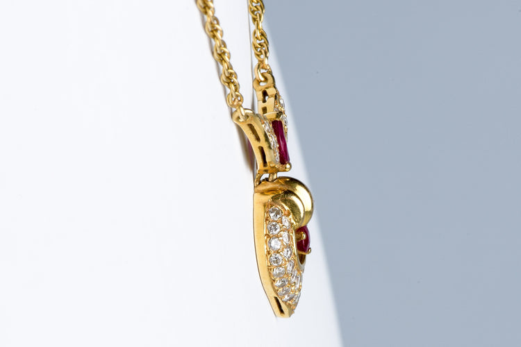 Collier Collier en or jaune 18 carats Diamant et  Rubis 1.78 carats 58 Facettes CLDIAMRUBIS-107