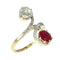 Bague 53 Circa 1900 Art Nouveau Toi et Moi ring with diamond, ruby, antique sparkle 58 Facettes 25317-0120