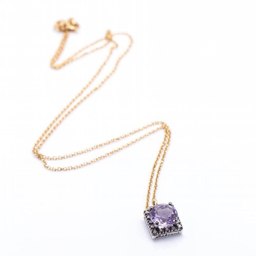 Collier SALVINI - collier avec améthyste et or bicolore 58 Facettes D360359CS