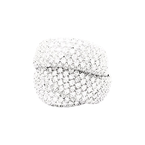 Bague 55 Bague pavage diamants, or blanc. 58 Facettes 35185
