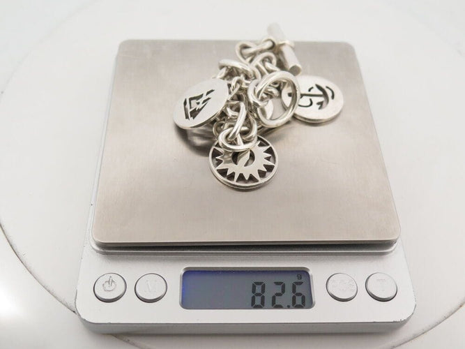 Bracelet vintage bracelet HERMES chaine d'ancre breloques marines t16 en argent 925 58 Facettes 267839