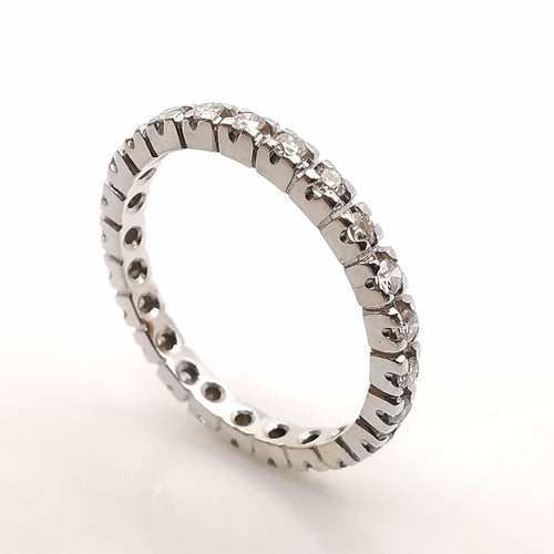 Bague 52 Alliances américaine or blanc diamants 58 Facettes