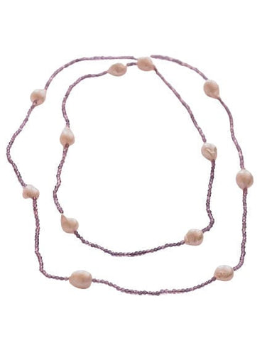Collier Collier Améthyste Et Perles D'eau Douce 58 Facettes