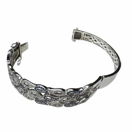 Bracelet Bracelet or blanc saphirs diamants 58 Facettes