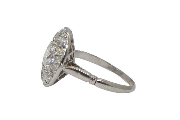 Bague 49 Bague marguerite platine et diamants 58 Facettes 0032101