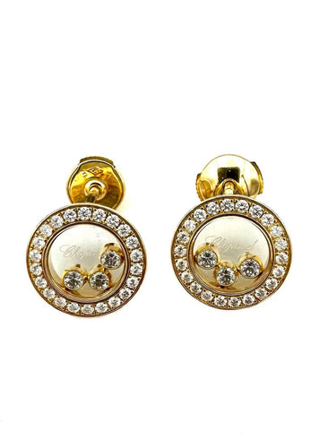 Boucles d'oreilles CHOPARD. Collection "Happy Diamonds Icons", boucles d'oreilles or et diamants 58 Facettes