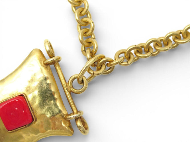 Collar vintage collar CHRISTIAN LACROIX colgante charms piedras borla 58 Facettes 272656