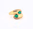 Bague 54 Bague vintage Toi et Moi or jaune diamants et émeraudes 58 Facettes