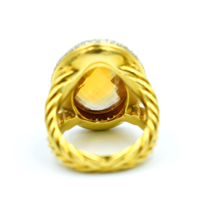 David Yurman - Champagne Topaz and Diamond Gold Cocktail Ring
