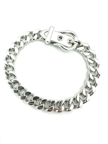 Bracelet HERMES. Collection "Boucle sellier", bracelet vintage argent PM 58 Facettes