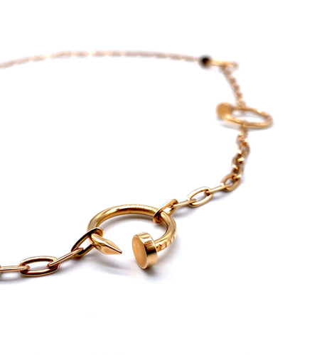 Collier Cartier - Collier sautoir Juste Un Clou pavé en or rose 18k et diamants 58 Facettes