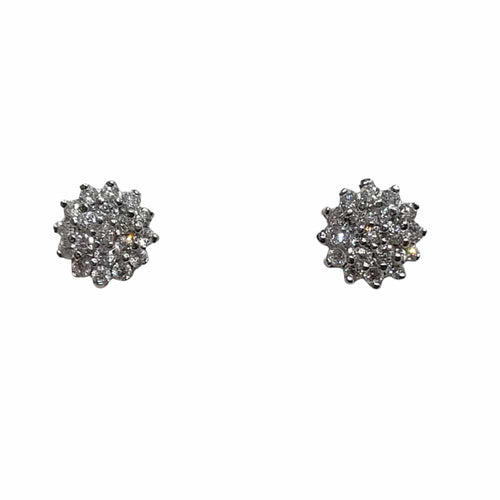 Boucles d'oreilles Boucles d'oreilles en or blanc 18 carats et diamants 58 Facettes PE551