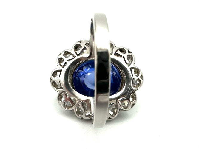 Bague Belle-Epoque en or blanc, saphir et diamants 58 Facettes