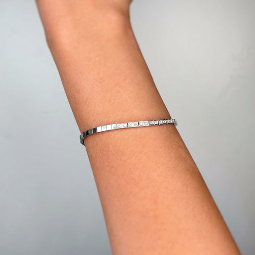 Bracelet Bracelet Semi-rigide - Or blanc et Diamants 58 Facettes 250310R