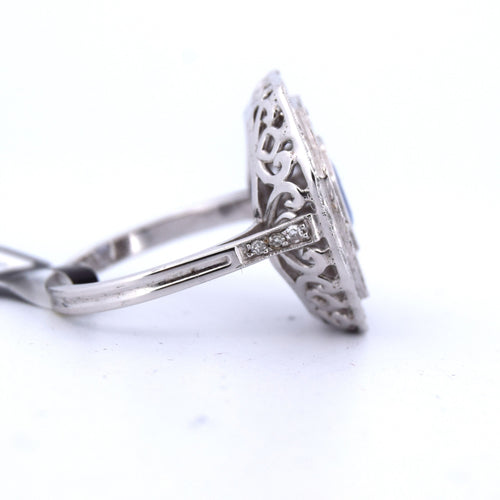 Bague 54 Bague Art Déco en or, saphir et diamants 58 Facettes