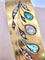 Bracelet Bracelet vintage des années 1970 en or jaune 20 carats, diamants et émeraudes 58 Facettes