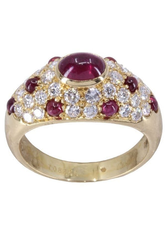 Bague CARTIER - BAGUE VINTAGE RUBIS ET DIAMANTS 58 Facettes 088261