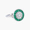 Bague 52 Bague style Art Déco Diamants Emeraudes 58 Facettes