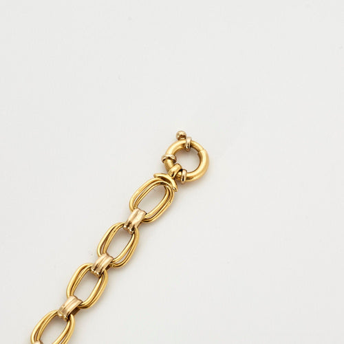 Bracelet Gourmette or jaune et blanc 58 Facettes LP575/1