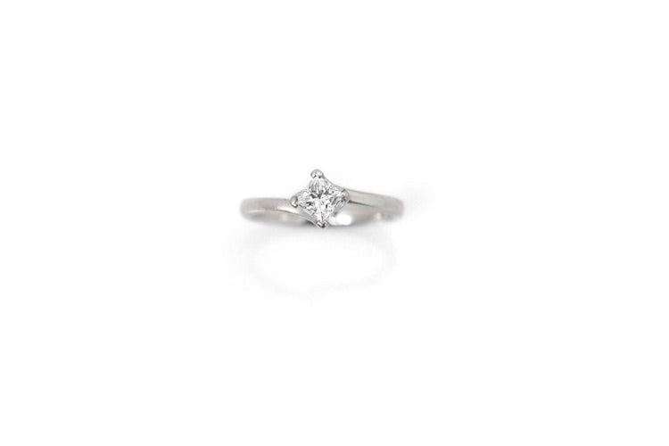 Bague 50 Solitaire Platine Diamant Princesse 58 Facettes