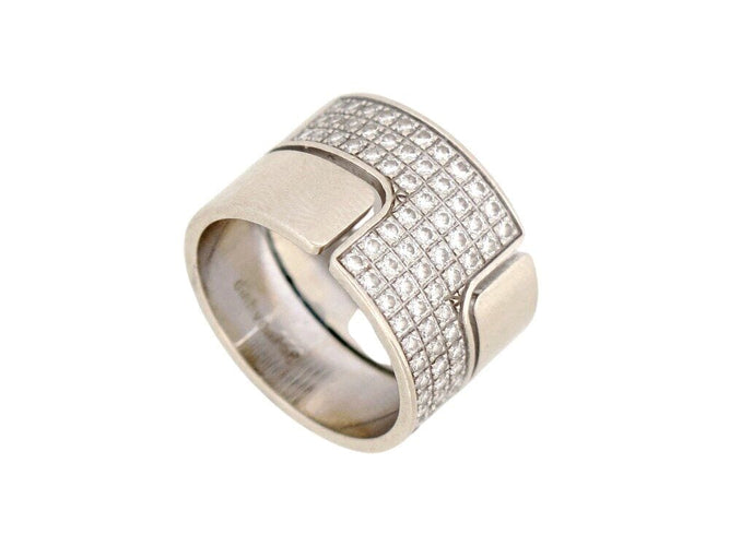 Bague 50 bague DINH VAN seventies gm 223106 t50 or blanc 18k diamants 0.75 ct 58 Facettes 268751