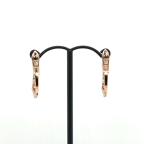 Boucles d'oreilles Boucles d'oreilles créoles en or rose 18 carats et diamants 58 Facettes