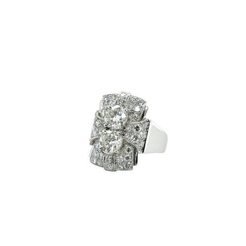 Bague 56 Art déco - Bague platine - diamants 3,72 carats 58 Facettes 1.0000795/5