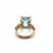 Bague 53 Bague Aigue Marine Or Rose 58 Facettes