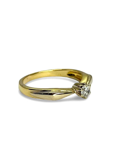 Bague 54 Solitaire or jaune et diamant 0,20 ct 58 Facettes 00066701