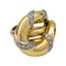 Bague 47 Bague "Noeud", deux ors sertie de diamants. 58 Facettes 31192
