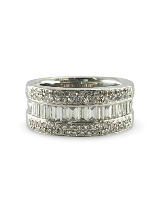 Bague Bague Alliance or blanc et diamants 1,60 ct 58 Facettes 16201