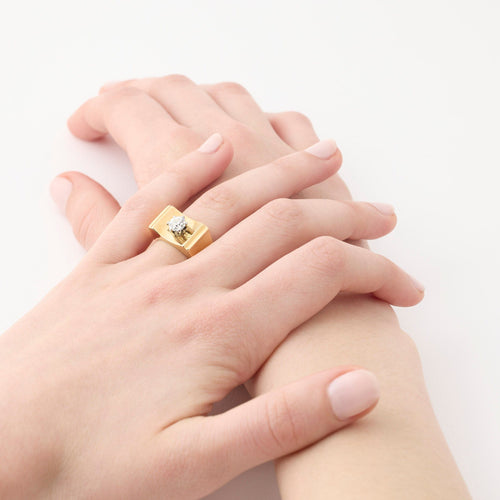 Bague 50 Bague diamant 1940 58 Facettes