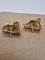 Boucles d'oreilles Boucles d'oreilles vintage en feuille d'or jaune des années 1980-90 58 Facettes