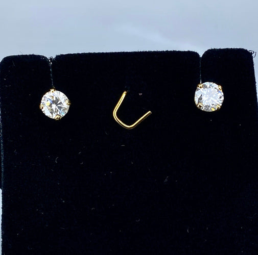 Guldfärgade örhängen med diamanter 