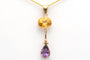 Pendentif Pendentif contemporain en or jaune, améthyste et citrine 58 Facettes 10798