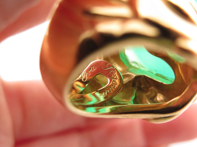 Bague 52 bague EVA SEGOURA grenouille t52 monture or jaune 18k 53.3gr diamant rubis 58 Facettes 270130