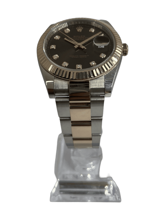 ROLEX - Datejust 41 mm Everose chocoladekleurige wijzerplaatdiamanten