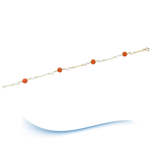 Bracelet Bracelet perles de corail - perles de culture Or 18 K 58 Facettes AA 1695