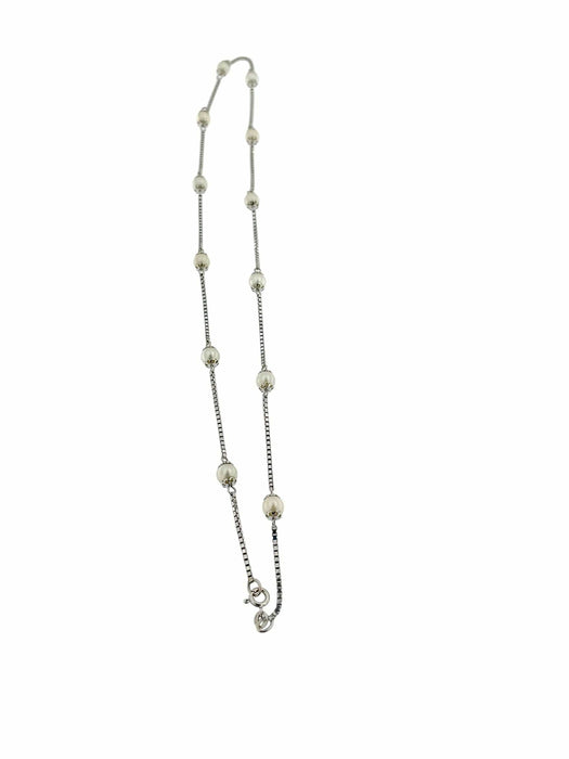 Collier Collier italien en or blanc avec perles 58 Facettes