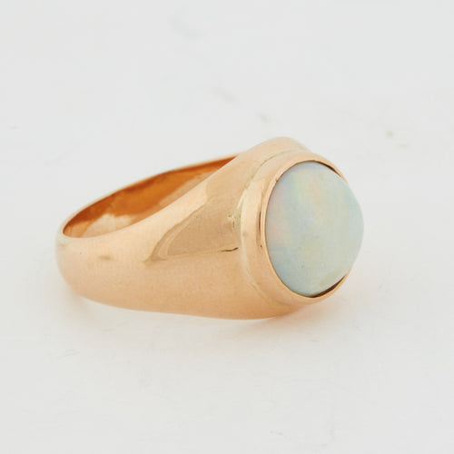 Bague 59 Bague Or Jaune - Opale Ronde 58 Facettes RÉF 9004/19