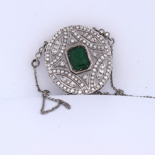 Collier PENDENTIF AVEC COLLIER - OR BLANC 18 KT 58 Facettes