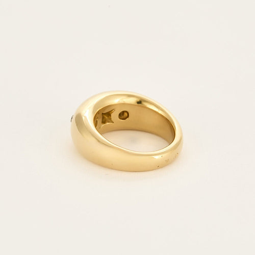 Bague 53 Bague jonc en or jaune et diamants 58 Facettes GU265